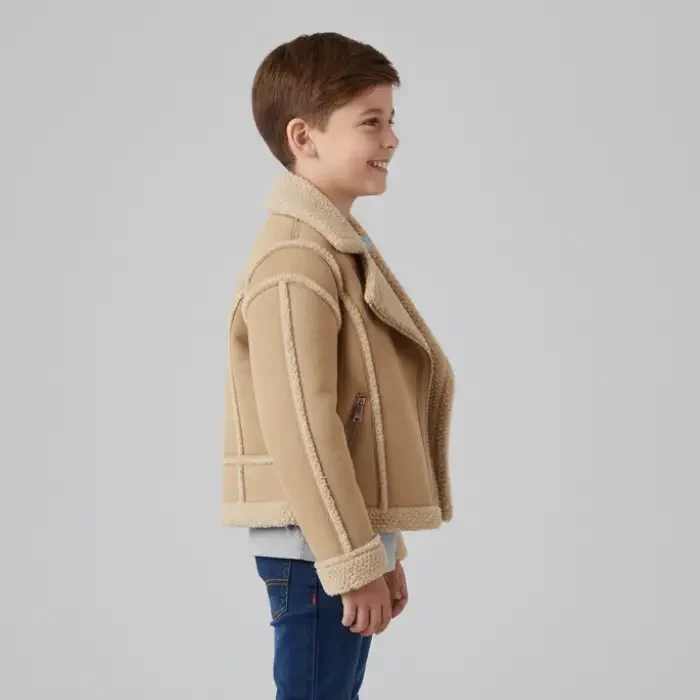 Zara kids' Soft faux shearling cropped aviator side Zara kids' Soft faux shearling cropped aviator side