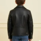 childrens leather biker jackets back