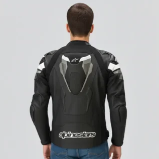 Men's Black Motorcycle Riding Jacket back