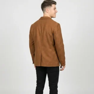 Men's Brown Tailored Blazer Back