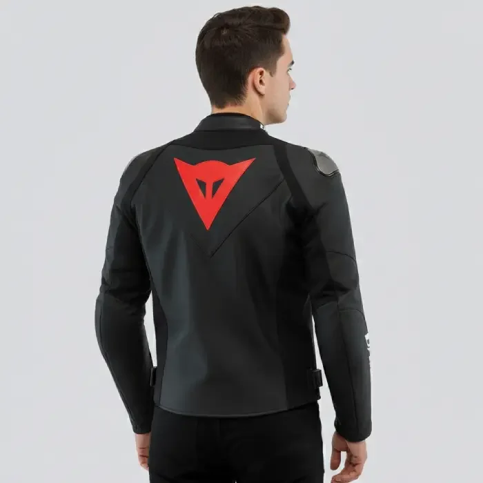 Dainese Sportiva Leather Jacket Motorcycle Motorbike Spots CE Approve By TriCore back Dainese Sportiva Leather Jacket Motorcycle Motorbike Spots CE Approve By TriCore back