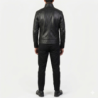 Darren Black Leather Biker Jacket back