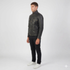 Darren Black Leather Biker Jacket side