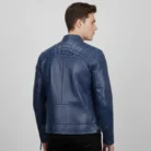 Cafe Racer Leather Jacket back