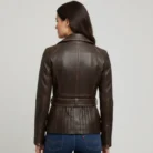 Dark Brown Leather Jacket back