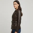 Dark Brown Leather Jacket side