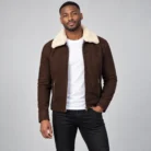 Brown Suede Jacket front pose