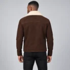 Brown Suede Jacket back pose