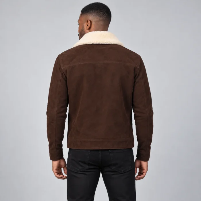 Brown Suede Jacket back pose
